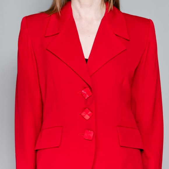 YVES SAINT LAURENT Vintage Red Blazer - Picture 2 of 13
